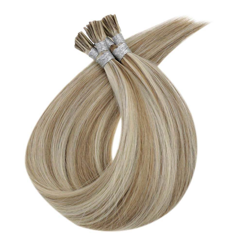 Real Human Hair Extensions Ash Brown Mixed Platinum Blonde #8p60 – RUNATURE